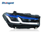 Fits 2018-2023 BMW 5 Series G30, retrofit original headlights to M5 Competition style blue eyebrow premium LED laser headlights.