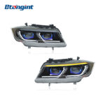 Fits 2005-2012 BMW 3 Series E90, New LED Projector Headlight Assembly with DRL & Sequential Turn Signals