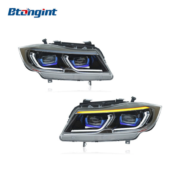Fits 2005-2012 BMW 3 Series E90, New LED Projector Headlight Assembly with DRL & Sequential Turn Signals