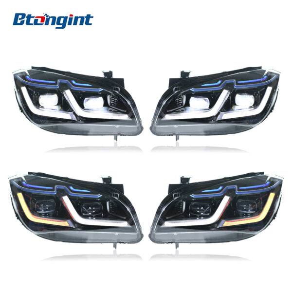 2010-2015 BMW X1 E84 Headlight Assembly, Modified with LED Lens, Blue Eyebrow DRL & LED Turn Signal