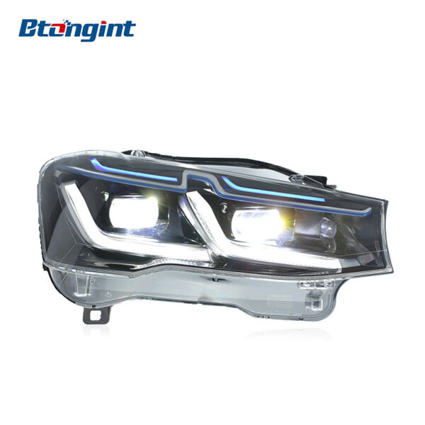 Fits 2010-2017 BMW X3, Thunder Style F25/F26 Headlight Upgrade with LED Blue Eyebrow DRL