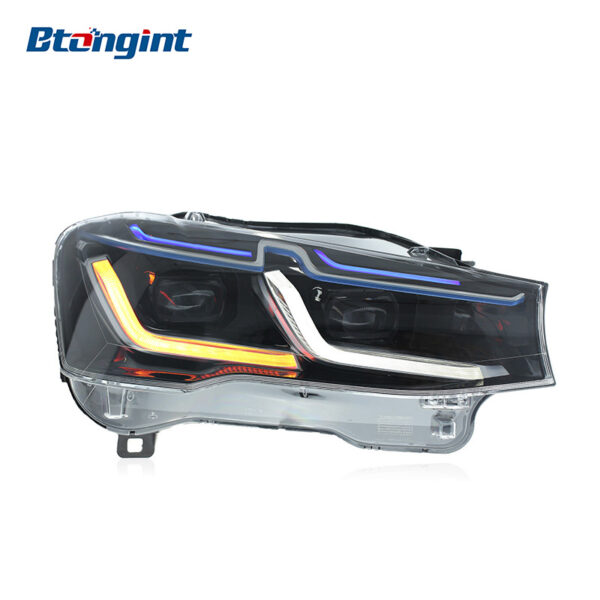 Fits 2010-2017 BMW X3, Thunder Style F25/F26 Headlight Upgrade with LED Blue Eyebrow DRL