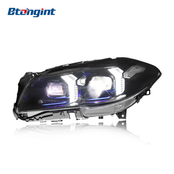 Fits 2011-2017 BMW 5 Series F10, Fang Style Headlight with LED DRL, Turn Signal & Lens