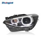 Fits BMW 1 Series F20 2012-2014, Headlight Assembly Upgrade with High-Configuration Angel Eyes, LED DRL & Projector Lens