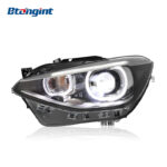 Fits BMW 1 Series F20 2012-2014, Headlight Assembly Upgrade with High-Configuration Angel Eyes, LED DRL & Projector Lens