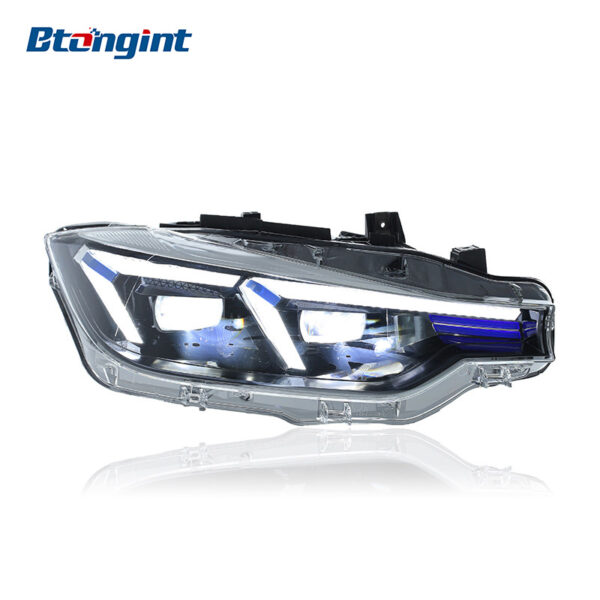 Fits 2012-2018 BMW 3 Series F30/F35, Blue Eyebrow Headlight Assembly Upgrade with High-spec LED Projector & Turn Signal