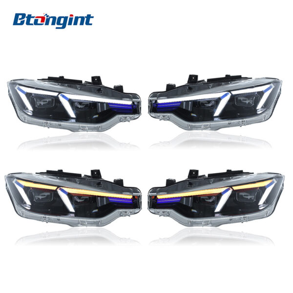 Fits 2012-2018 BMW 3 Series F30/F35, Blue Eyebrow Headlight Assembly Upgrade with High-spec LED Projector & Turn Signal