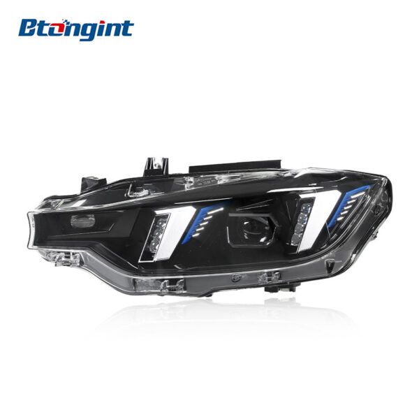 Fits 2013-2018 BMW 3 Series F30, Fang Style Headlight Assembly with LED DRL, Turn Signal & Projector Lens