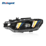 Fits 2013-2018 BMW 3 Series F30, Fang Style Headlight Assembly with LED DRL, Turn Signal & Projector Lens
