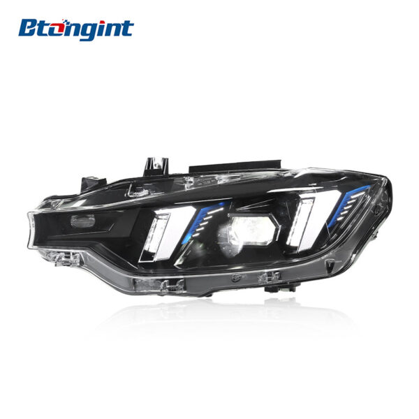 Fits 2013-2018 BMW 3 Series F30, Fang Style Headlight Assembly with LED DRL, Turn Signal & Projector Lens