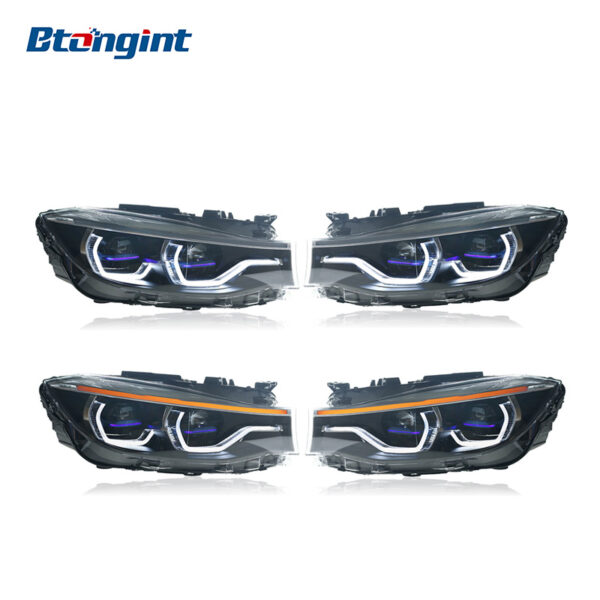 Fits 2013-2020 BMW 3 Series GT F34, Retrofit Headlight Assembly with LED DRL, Sequential Turn Signal and Projector Lens