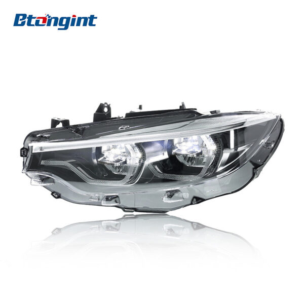 For BMW 4 Series F32 (2013-2020) Headlight Assembly, Upgraded Dual-color LED Scoop Daytime Running Light with Turn Signal