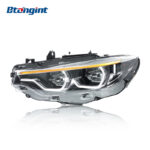 For BMW 4 Series F32 (2013-2020) Headlight Assembly, Upgraded Dual-color LED Scoop Daytime Running Light with Turn Signal
