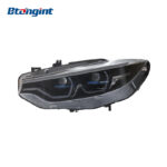 Fits 2013-2020 BMW 4 Series F32, New Style Headlight Assembly with LED Lens, Scoop DRL and Turn Signal