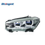 Fits 2014-2018 BMW X5 F15, Headlight Assembly with Blue Frame, LED Lens, DRL & Turn Signal
