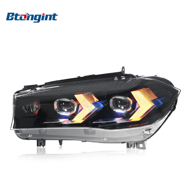 Fits 2014-2018 BMW X5 F15, Retrofit Headlight Assembly Equipped with New LED Lens, Daytime Running Light and Turn Signal
