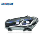 Suitable for 2014-2018 BMW X5 F15. Modified LED headlight assembly with blue eyebrow daytime running lights and LED turn signals, also compatible with BMW X6.