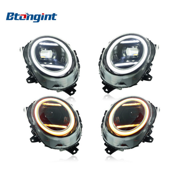 Suitable for 2014-2021 MINI F55 F56, upgraded headlight assembly with LED daytime running lights, sequential turn signals and projector lenses