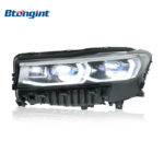 Fits 2016-2018 BMW 7 Series G12, New Style Headlight Assembly with Blue Trim, LED Projector Lenses, DRL and Turn Signals