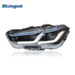 For 2016-2019 BMW X1 Headlight Assembly Retrofit: Bi-xenon Projector, Old Model Upgrade to New Style LED Daytime Running Lights & Turn Signals