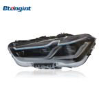 For 2016-2019 BMW X1 Headlight Assembly Retrofit: Bi-xenon Projector, Old Model Upgrade to New Style LED Daytime Running Lights & Turn Signals