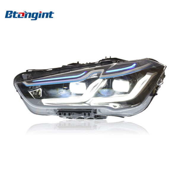 For 2016-2019 BMW X1 Headlight Assembly Retrofit: Bi-xenon Projector, Old Model Upgrade to New Style LED Daytime Running Lights & Turn Signals