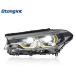 2018-2020 BMW 5 Series G30 Headlight Assembly, High-spec Upgrade with Blue Frame Dual-color LED Spoon DRL