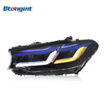 Thunder Style Headlight Assembly with Blue Eyebrow LED DRL, Turn Signal & Projector for 2018-2020 BMW 5 Series G30