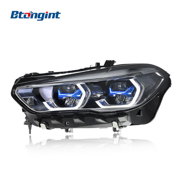 Retrofit High-Spec Headlight Assembly with Blue Frame, LED DRL & Laser Projector for 2019-2022 BMW X5 G05