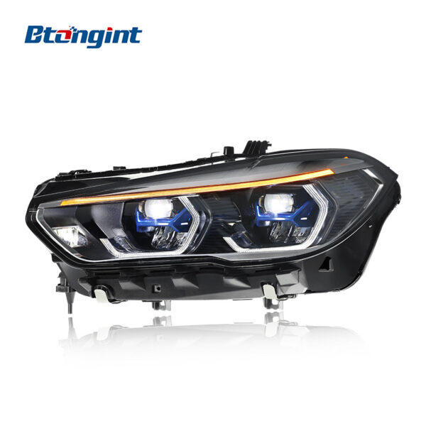 Retrofit High-Spec Headlight Assembly with Blue Frame, LED DRL & Laser Projector for 2019-2022 BMW X5 G05