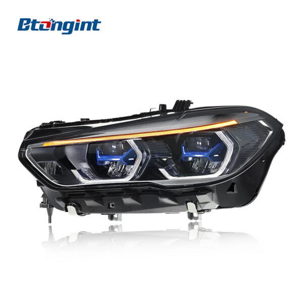 Retrofit High-Spec Headlight Assembly with Blue Frame, LED DRL & Laser Projector for 2019-2022 BMW X5 G05