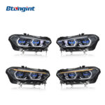 Retrofit High-Spec Headlight Assembly with Blue Frame, LED DRL & Laser Projector for 2019-2022 BMW X5 G05