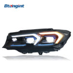 Upgraded Headlight Assembly With Blue Bezel LED Lens DRL & Sequential Turn Signals For 2020-2022 BMW 3 Series G20