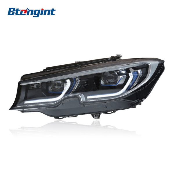 Upgraded Headlight Assembly with Blue Eyebrow LED Laser Lenses & Spoon-Style DRL for 2020–2022 BMW 3 Series G20