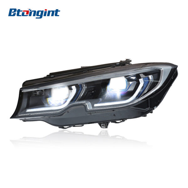 Upgraded Headlight Assembly with Blue Eyebrow LED Laser Lenses & Spoon-Style DRL for 2020–2022 BMW 3 Series G20