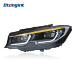 Upgraded Headlight Assembly with Blue Eyebrow LED Laser Lenses & Spoon-Style DRL for 2020–2022 BMW 3 Series G20