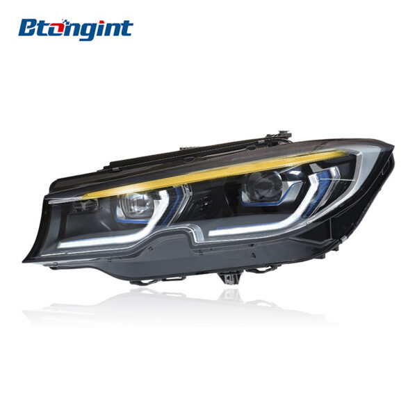 Upgraded Headlight Assembly with Blue Eyebrow LED Laser Lenses & Spoon-Style DRL for 2020–2022 BMW 3 Series G20