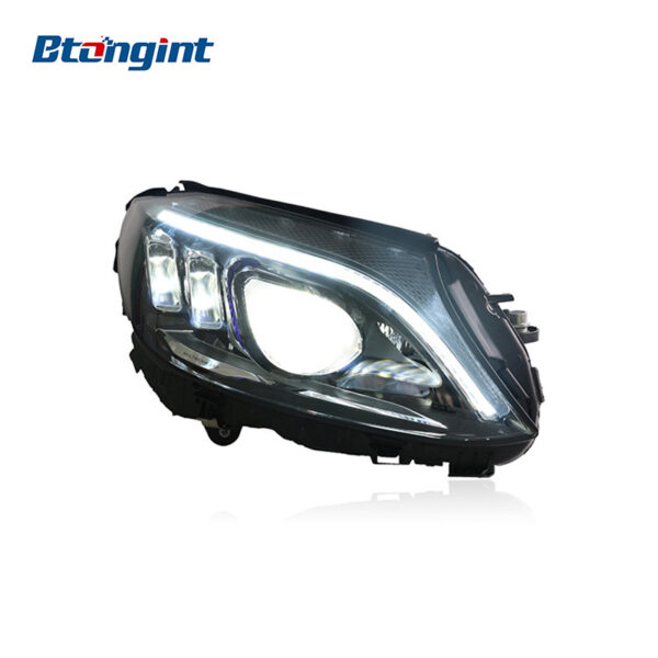 Retrofit New Style Headlight Assembly for 2015-2021 Mercedes-Benz C-Class W205, with LED Daytime Running Lights, Turn Signals and Lenses, Fits C180 (Old Model Upgrade to New Look)