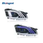 Retrofit Headlight Assembly for 2006-2012 Mercedes-Benz S-Class W221, Equipped With Triple-Strip LED Lens, DRL and Turn Signal Lights