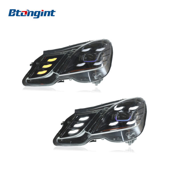 Retrofit Headlight Assembly for 2010-2013 Mercedes-Benz E-Class W212, Equipped with LED DRL, Turn Signals and Bi-Xenon Dual Light Lenses