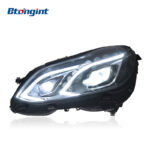 Modified Headlight Assembly for 2010-2015 Mercedes-Benz E-Class W212, Upgrade from Low Spec to High Spec with LED Daytime Running Lights, Turn Signals and Lenses