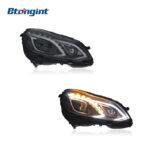 Modified Headlight Assembly for 2010-2015 Mercedes-Benz E-Class W212, Upgrade from Low Spec to High Spec with LED Daytime Running Lights, Turn Signals and Lenses
