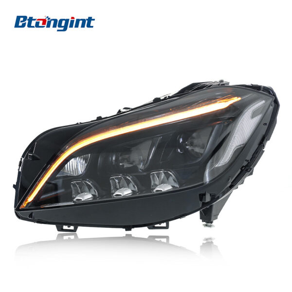 Suitable for Mercedes-Benz CLS W218 (2012-2015 Models), Headlight Assembly Upgrade to New Version with LED Daytime Running Lights, Dynamic Turn Signals & Projector Lenses