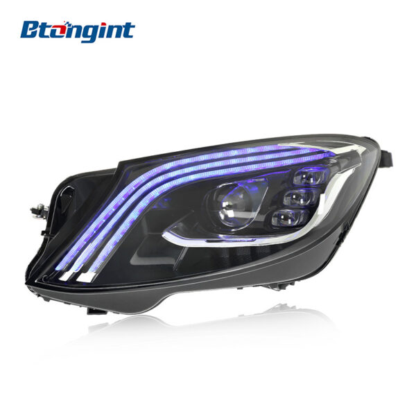 Retrofit Maybach-Style LED Headlight Assembly with Sequential DRL for Mercedes-Benz S-Class W222 (2014-2017 Models)