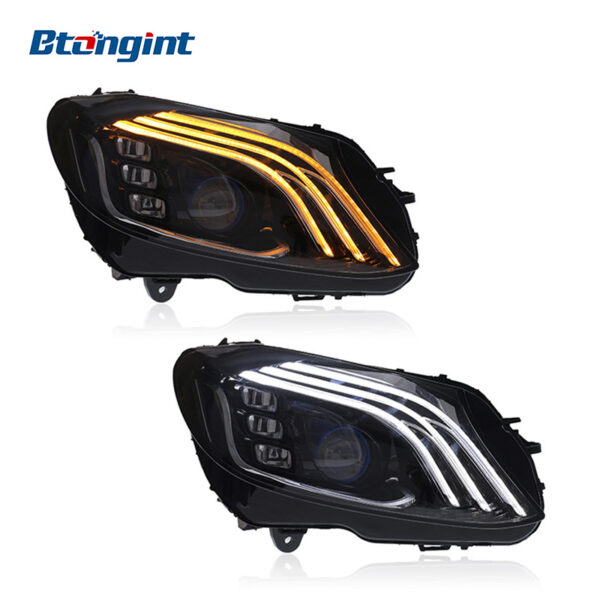 2015-2021 Mercedes-Benz C-Class W205 Maybach Style Upgrade Headlights with LED DRL & Projector Lenses