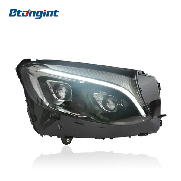 Compatible with Mercedes-Benz GLC X253 2016-2019, modified headlight assembly equipped with LED daytime running lights, turn signals and LED projector lenses