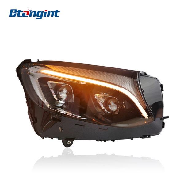 Compatible with Mercedes-Benz GLC X253 2016-2019, modified headlight assembly equipped with LED daytime running lights, turn signals and LED projector lenses