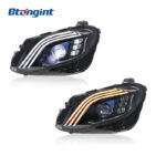 Compatible with 2016-2020 Mercedes-Benz E-Class W213, Maybach-style modified headlight assembly with LED daytime running lights and sequential turn signals