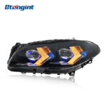 For BMW 5 Series F10 (2011-2017) Headlight Assembly Retrofit, New LED Daytime Running Light + Turn Signal + Bi-Xenon Projector Lens