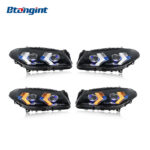 For BMW 5 Series F10 (2011-2017) Headlight Assembly Retrofit, New LED Daytime Running Light + Turn Signal + Bi-Xenon Projector Lens